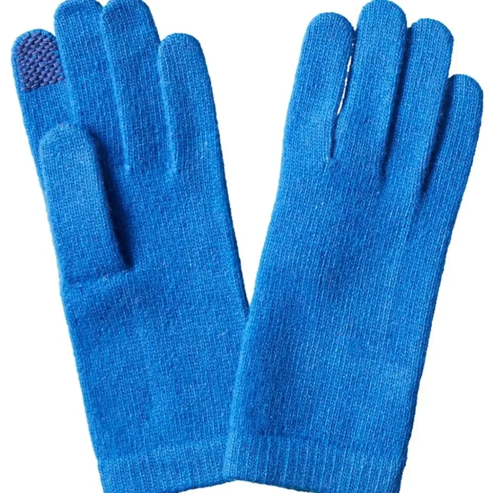 NWT Portolano Cashmere Tech Gloves in New Blue Bell